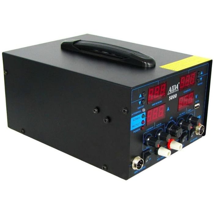 Паяльная станция AIDA 5000 / 3 в 1 / фен + паяльник + блок питания / 480°C / 30В 5A / USB 5В 2А / 850Вт