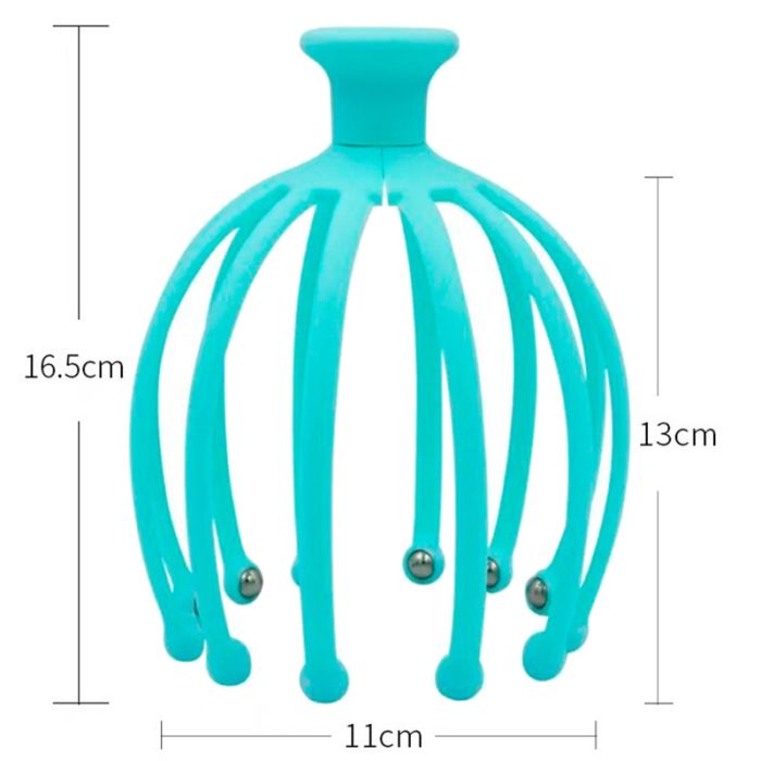 Масажер ручний для голови восьминіг Turquoise