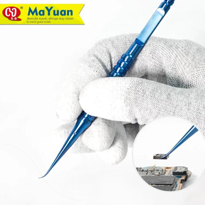 Пинцет титановый MaYuan MY-30C сверхточный, антимагнитный, прецизионный, изогнутый