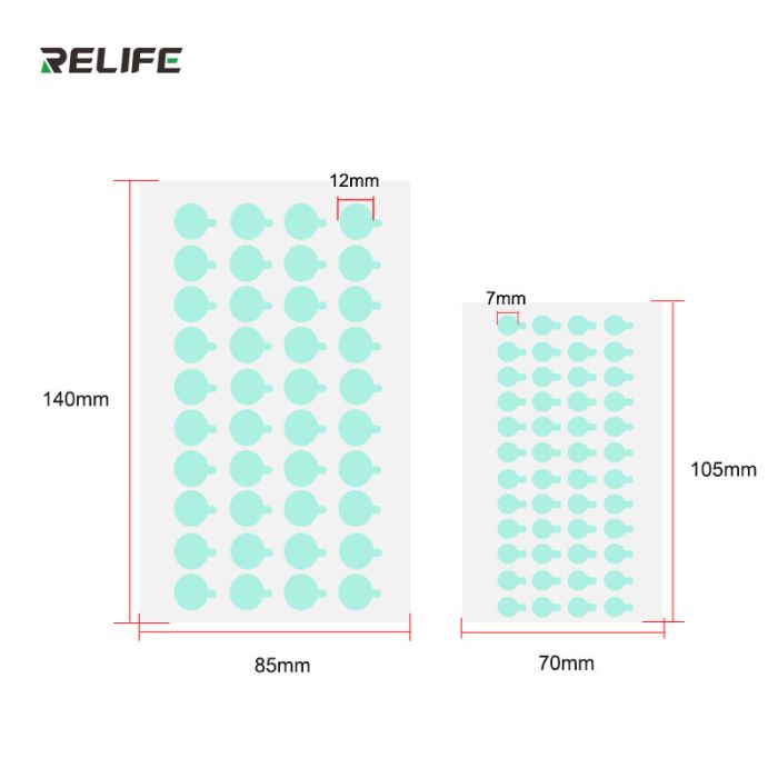 Захисні наклейки для модуля камери RELIFE HO2 / діаметр 12мм 400 шт. / 7 мм 600 шт.