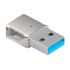 Перехідник USB 3.1 на Type-C / OTG адаптер (тато-мама) / PD, 10 Гб/с / Сріблястий