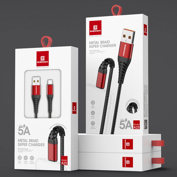 Кабель Biboshi A25 USB - Micro-USB 1m 5A black