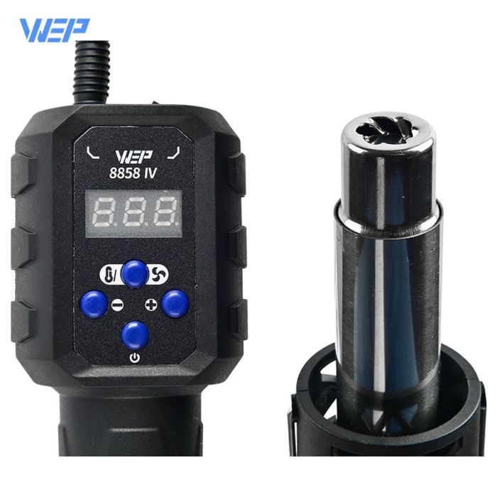 Термофен WEP 8858-IV / ЖК-дисплей / цифровая регулировка / компактный / 120 л/мин / 100 - 500°C / 700 Вт
