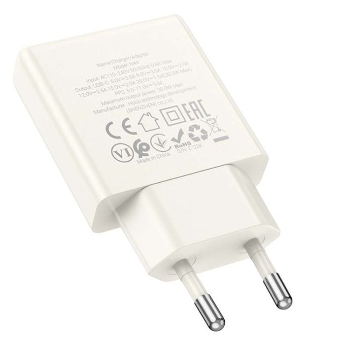 Сетевое зарядное устройство Hoco N44 Type-C PD 30W moonlight white
