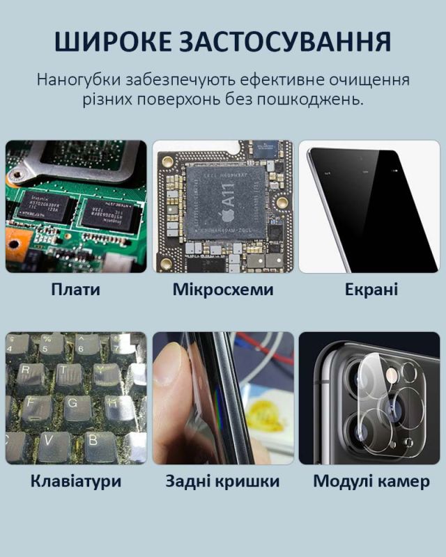 Наногубки TELIJIA TE-P3 для очищення плат, мікросхем / 10мм / комплект 500шт.
