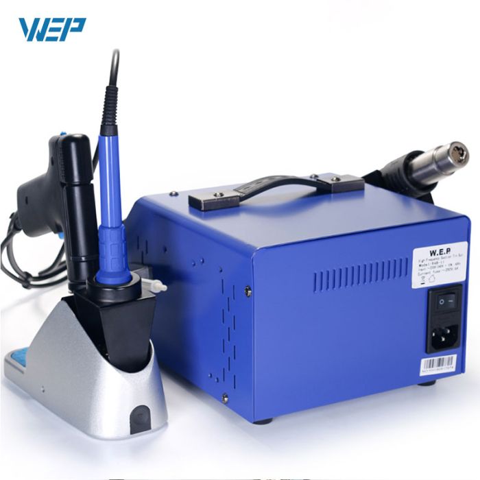 Паяльная станция 4 в 1 WEP 948-II / паяльник + термофен + оловоотсос + вакуумный пинцет / 780 Вт