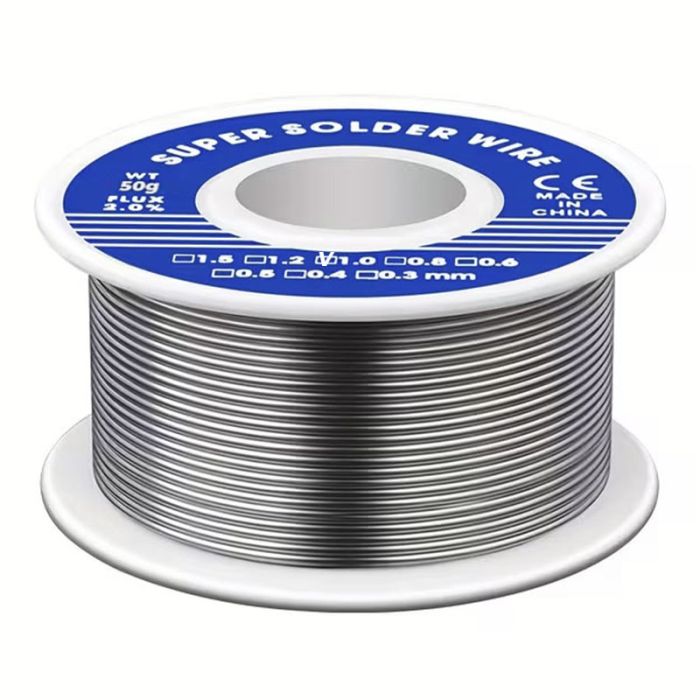 Припой, олово для пайки SUPER SOLDER WIRE с флюсом 2% / Sn 63% / 50 г / 1.0 мм