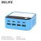 Быстрое зарядное устройство Relife Q2 GaN / 4xUSB QC / 4xType-C PD / RGB подсветка / 120W Blue