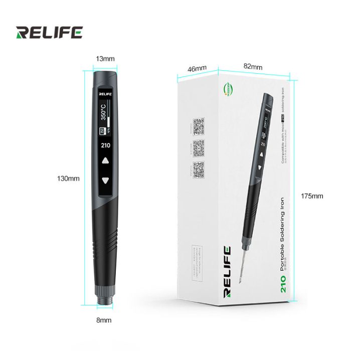 Паяльник прецизійний Relife 210 портативний / жало JBC 210 / 420°C / 9-12В / Type-C / 60 Вт