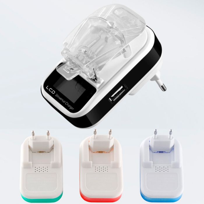 Универсальное зарядное устройство УЗУ / Жабка / LCD / USB