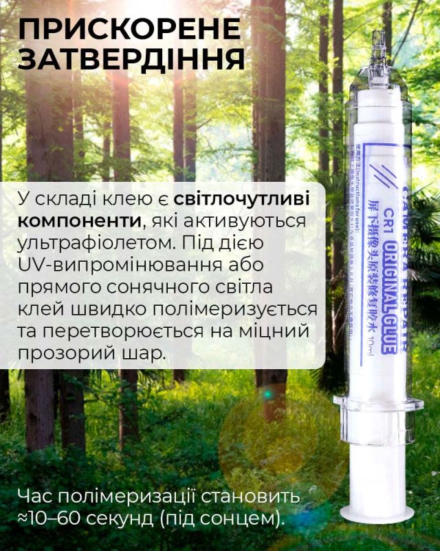 Клей Mechanic CR1 ультрафіолетовий / для отвору камери дисплея / прозорий / 10 мл