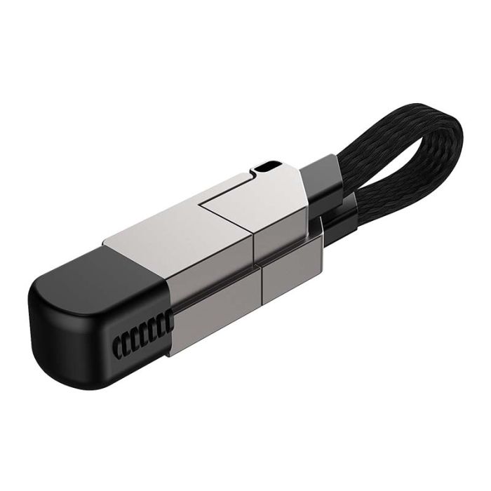 Кабель Type-C to Type-C з перехідниками USB+Lightning / 4 в 1 / QC3.0 PD / 60W / 15cm Black