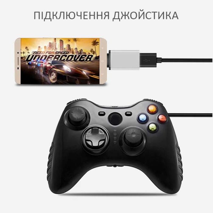 OTG переходник Micro-USB - USB 3.0 адаптер Черный