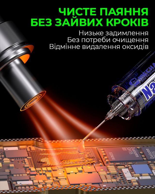 Флюс Mechanic M35 Nano Flux Paste / с толкателем и дозаторами в шприце / 10сс