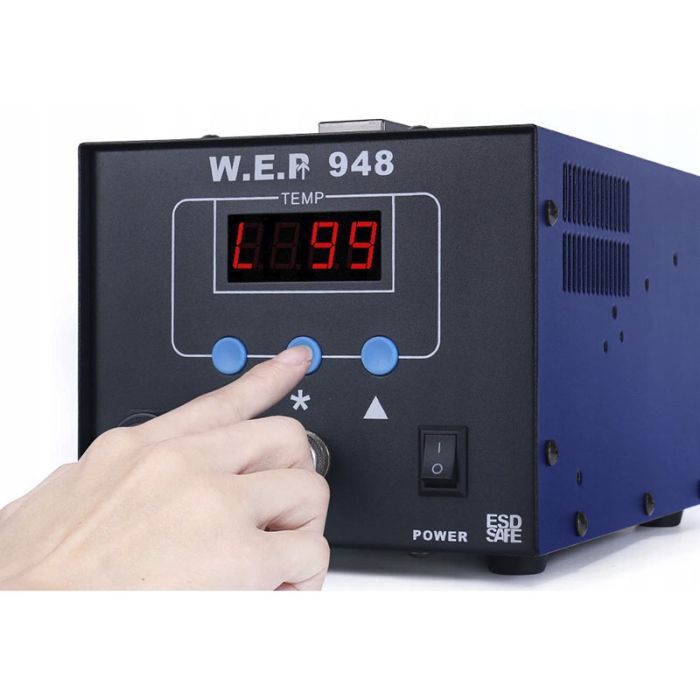 Демонтажная паяльная станция WEP 948 / вакуумный оловоотсос / LCD дисплей / 380-480°C / 90 Вт