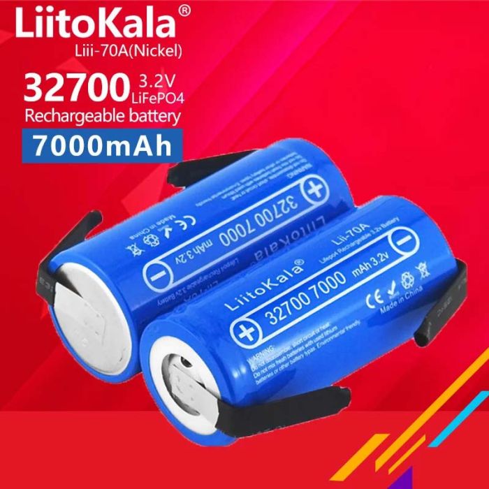 Акумулятор LiitoKala Lii-70A-N 32700 / LiFePO4 / 21А / 3.2В / 7000 mАh / під пайку / Original