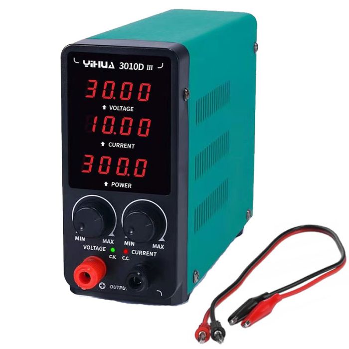Блок питания YIHUA 3010D-III, 30V, 10A, 300W импульсный, цифровая индикация (V/A/W) компактный