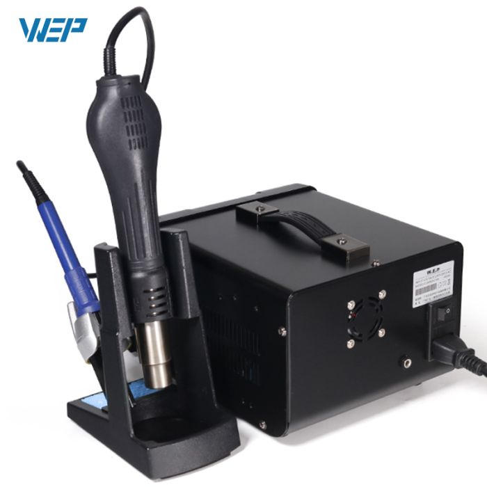 Паяльна станція 3 в 1 WEP 853D 5A II / термофен, паяльник, блок живлення / 970 Вт / 30V / 5A