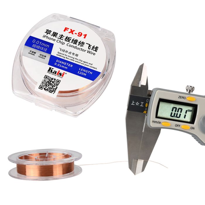 Проволока, нить Kaisi FX-91 для монтажа перемычек / в катушке / D=0.01 mm / L=120 m