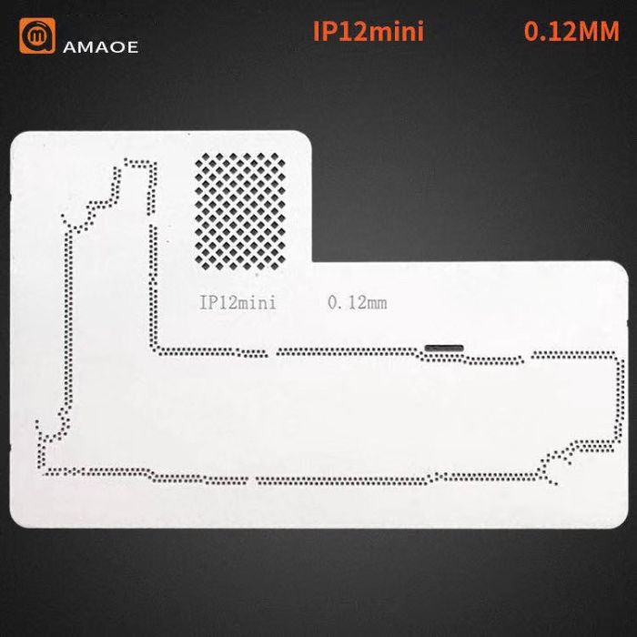 Трафарет BGA Amaoe PCB для iPhone12 Mini під тримач плат MFix і магніту UBase (0.12 mm)