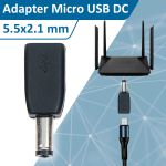 Адаптер MicroUSB DC 5.5 x 2.1 мм для живлення роутера