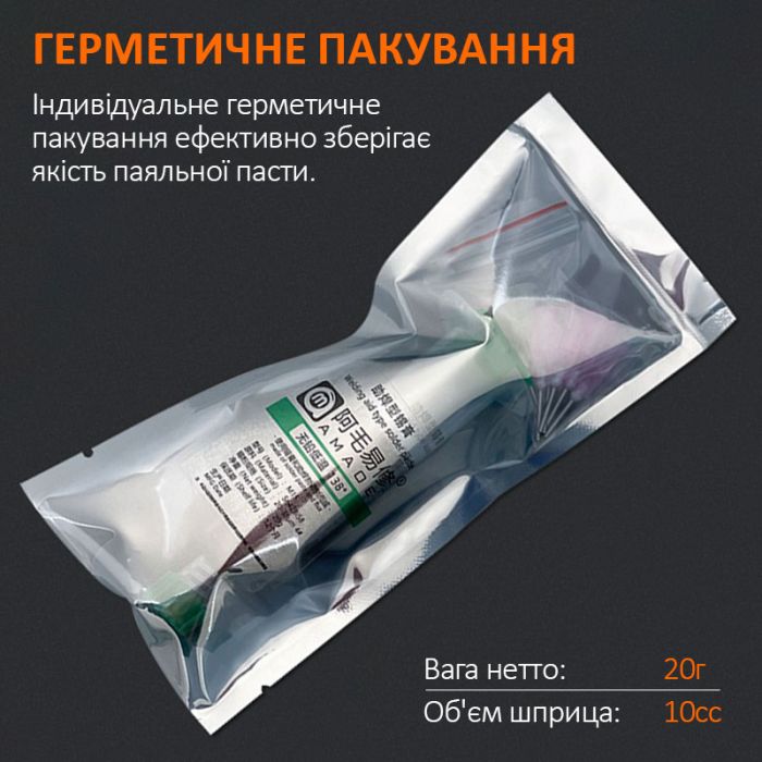 Паяльная паста BGA Amaoe M15 / 138°C / 20 г / 10cc
