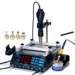 Паяльная станция 3 в 1 WEP 853AAA / фен + паяльник + ИК преднагреватель / LED дисплей / 1200 Вт