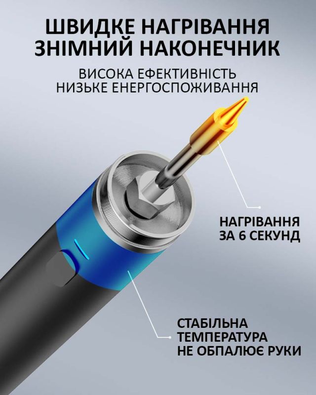 Паяльный набор портативный паяльник / жала 3 шт./ коврик / припой / флюс / USB 5В / 8 Вт / в пенале