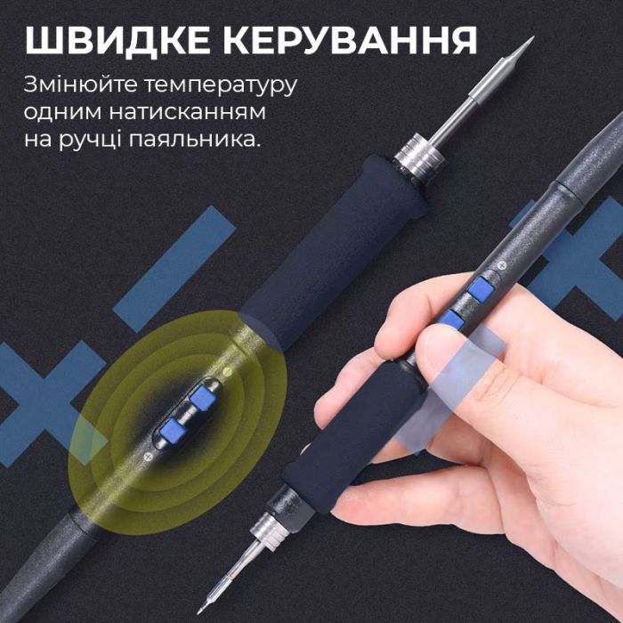 Паяльная станция 2 в 1 WEP 982D-III / Паяльник C210 + термопинцет / 3+3 канала памяти / 90-450°C / 130 Вт