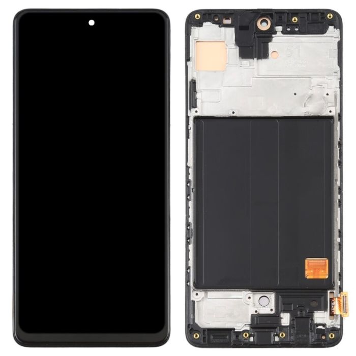 Дисплей з передньою панеллю для Samsung Galaxy A51 A515 (2019) + сенсор Black (OLED)