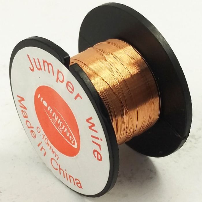Дріт мідний в котушці Hornking для монтажу перемичок / довжина 10 м / D=0.10 mm