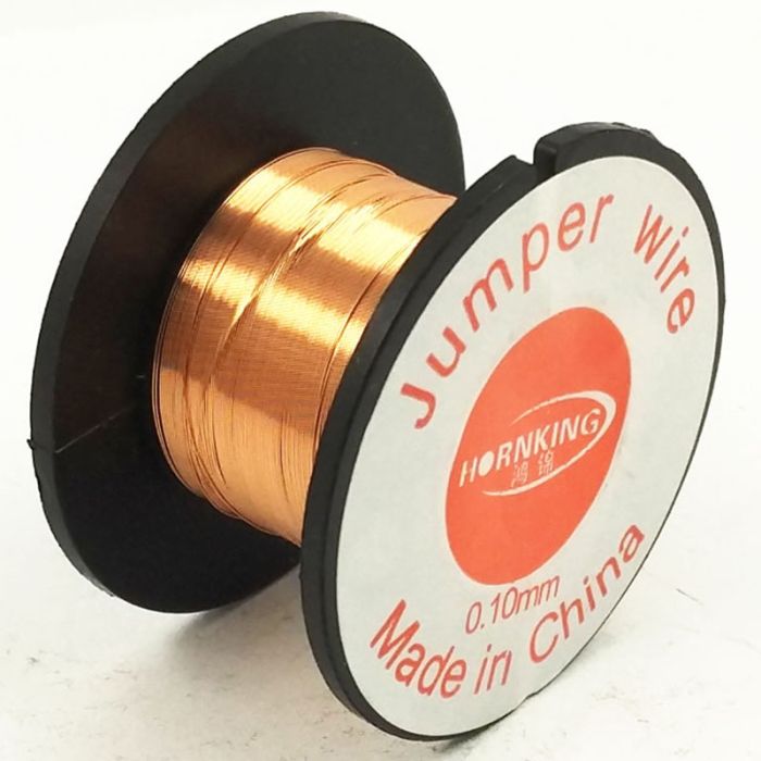 Проволока медная в катушке Hornking для монтажа перемычек / длина 10 м / D=0.10 mm