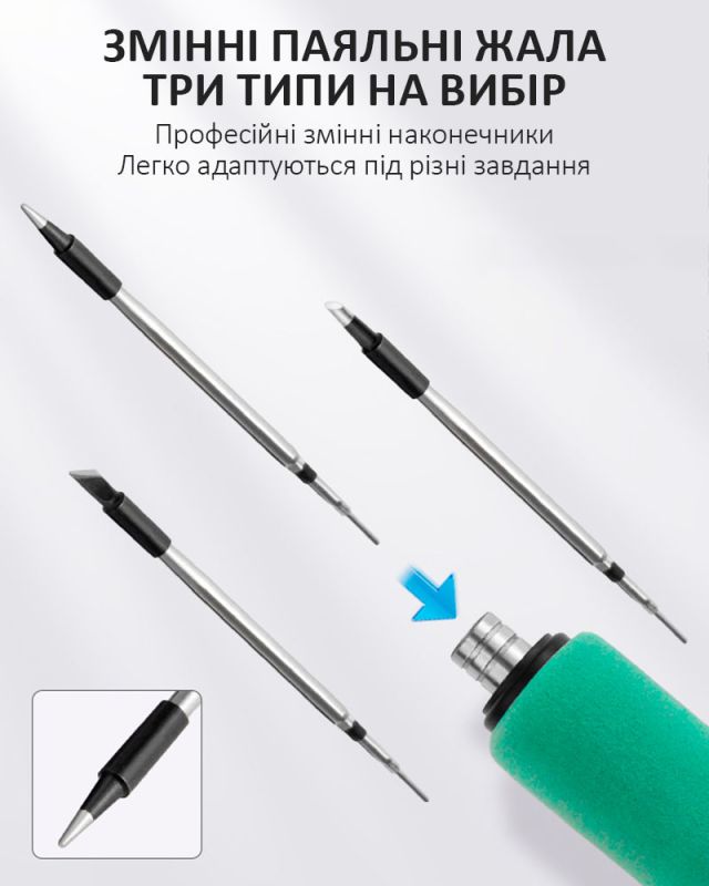 Паяльный набор PS-0615 портативный паяльник 15Вт / 260-450°C / жала 3 шт / припой / флюс / подставка / USB 5В