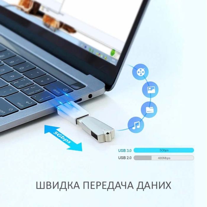 OTG перехідник Micro-USB - USB 3.0 адаптер Сірий