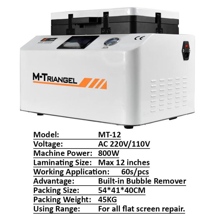 Вакуумный ламинатор автоклав M-Triangel MT12 / встроенный насос, ЖК-дисплей, автозамки, сенсорное управление