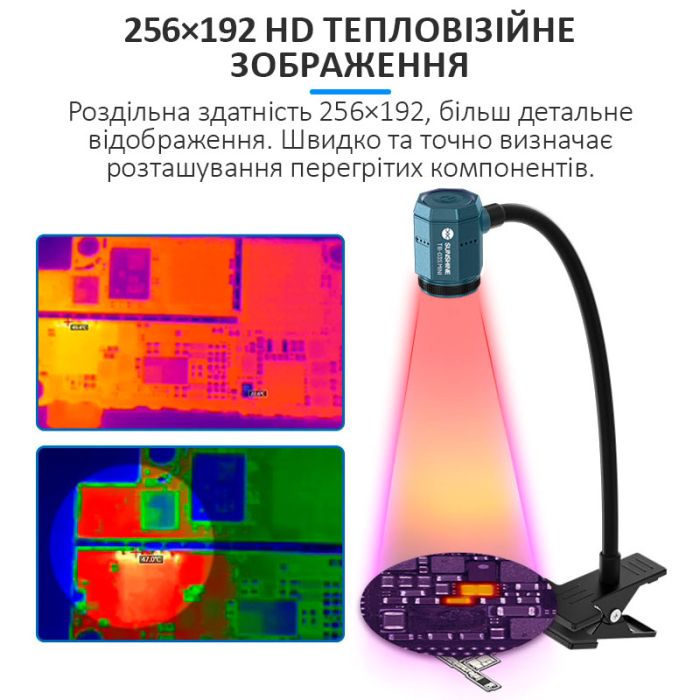 Тепловізійна камера Sunshine TB-03S MINI / HD 256x192 / інфрачервоний тепловізор для ремонту / Type-C