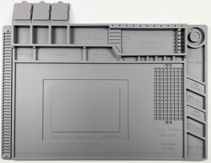 Антистатический термостойкий коврик Kaisi S-160 для ремонта техники / пайки 300x450 мм Grey
