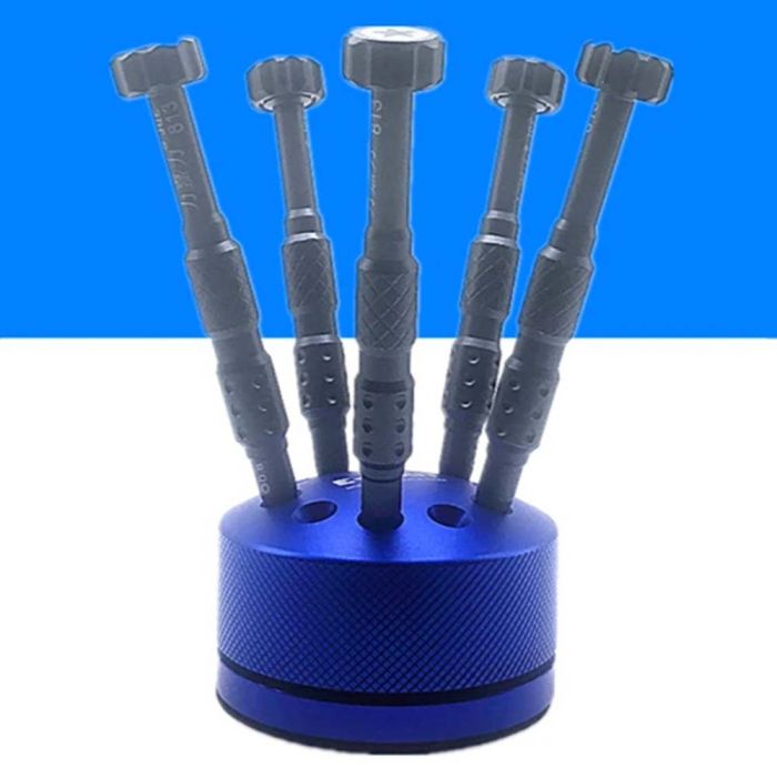 Подставка для отверток, инструментов E-Fixit / вращение 360° / 10 отделений / Blue