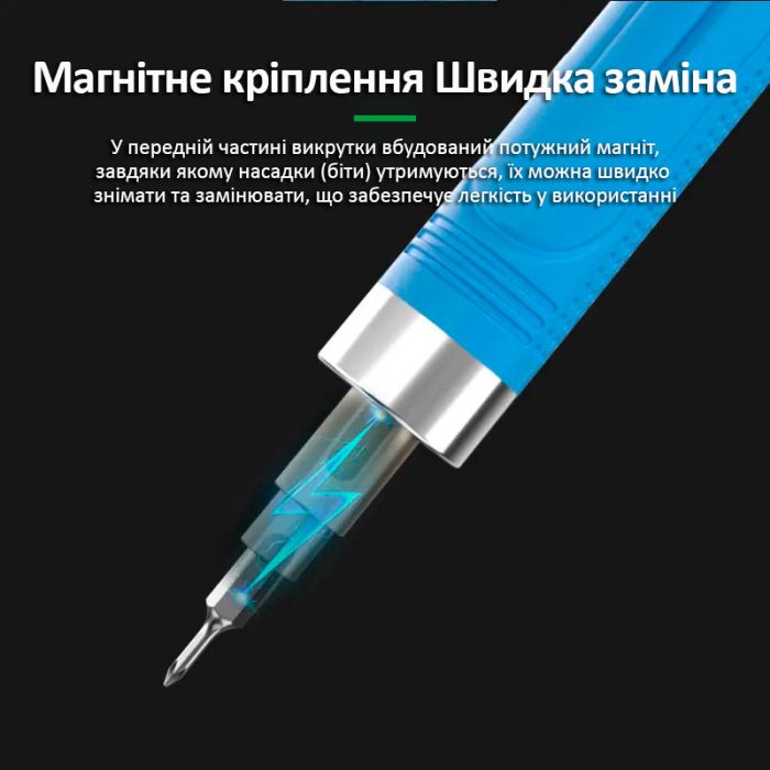 Отвертка аккумуляторная RELIFE SD-22E прецизионная / набор бит 10 шт. / реверс / Type-C / 350 mAh Blue