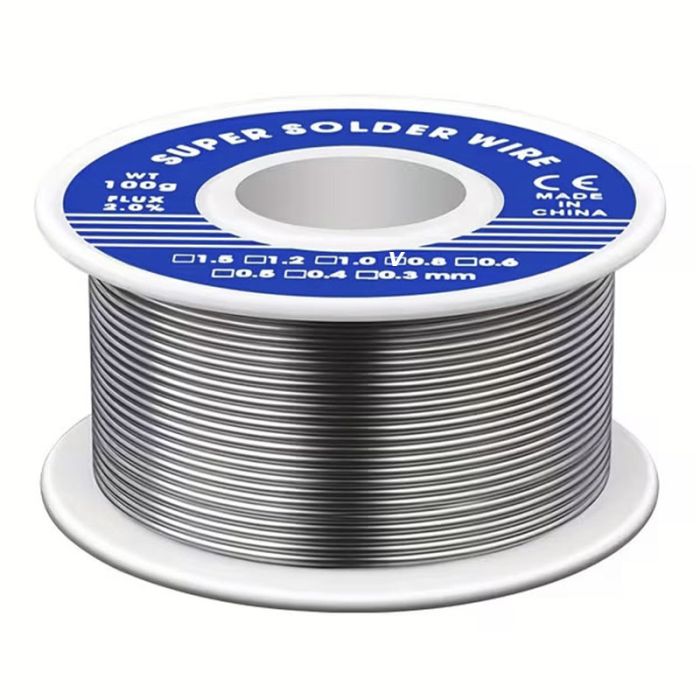 Припой, олово для пайки SUPER SOLDER WIRE с флюсом 2% / Sn 63% / 100 г / 0.8 мм