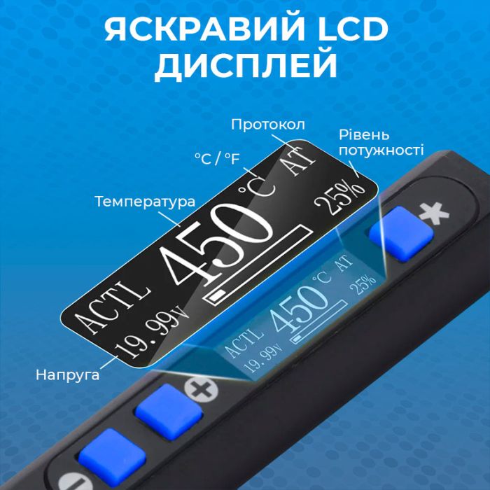 Паяльник прецизійний WEP 928D IV портативний / жало C235-I / 450°C / підставка з губкою / Type-C