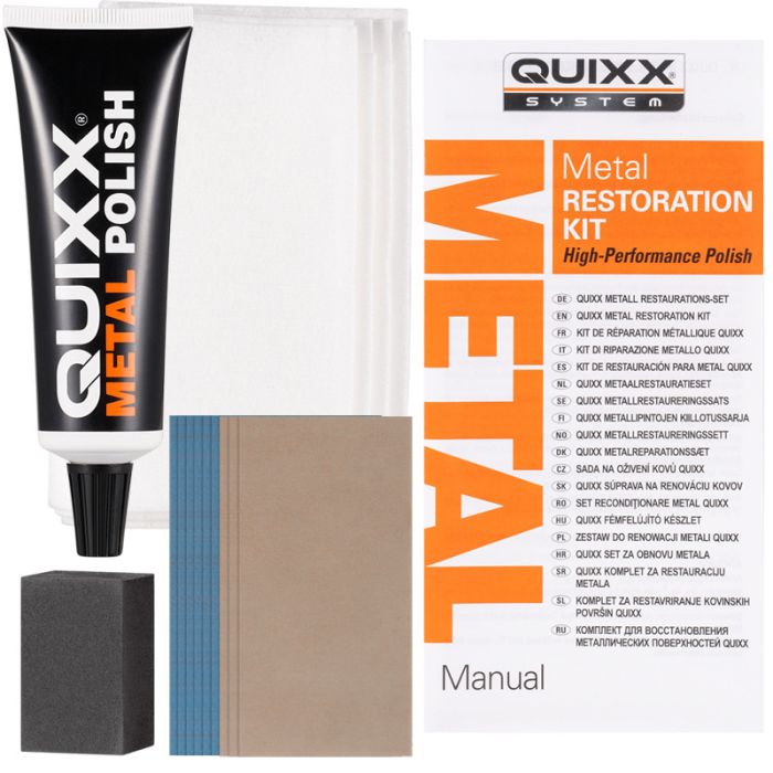 Набір для відновлення металу QUIXX METAL / поліроль паста / реставрація прикрас, змішувачів, авто коліс