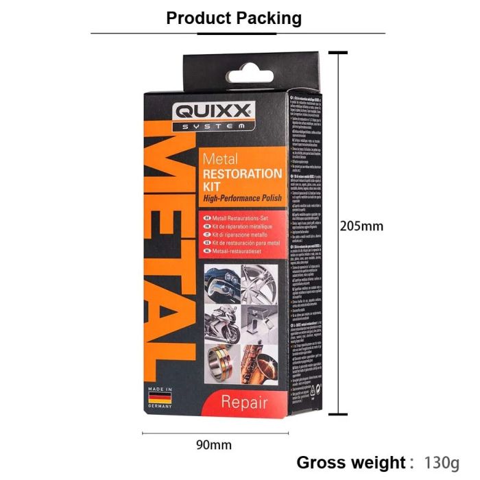 Набор для восстановление металла QUIXX METAL / полироль паста / реставрация украшений, смесителей, авто колес