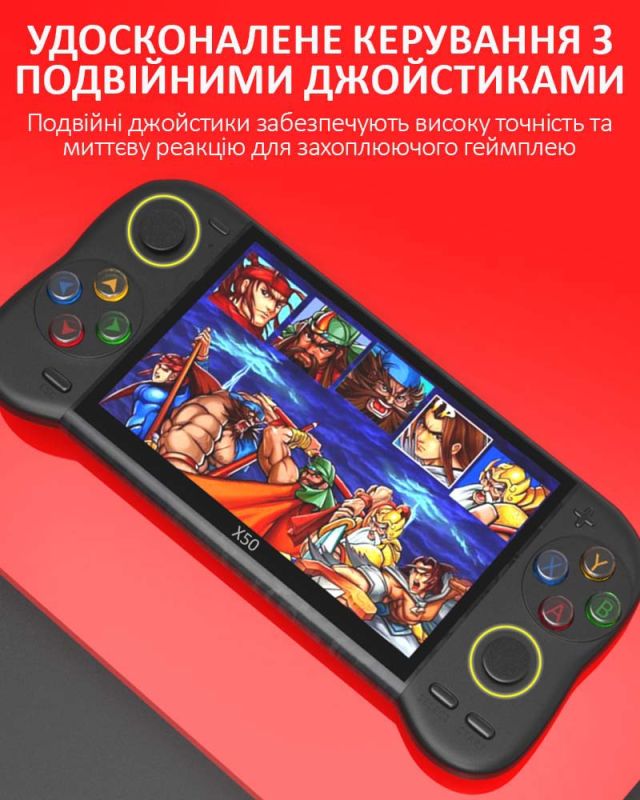 Портативная игровая приставка X50 / 5.1'' / 8Gb / 6800+ ретро игры / подключение к TV / 1500mAh