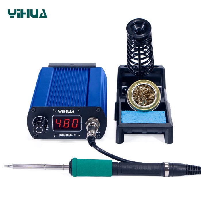 Паяльна станція YIHUA 948DB+ II / Жало T12 / 200-480°C / 3 канали пам'яті / 75 Вт