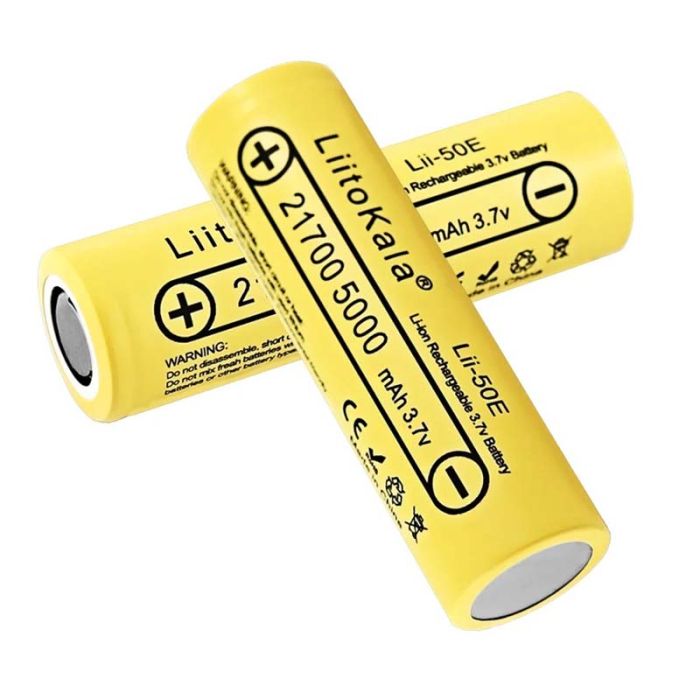 Акумулятор LiitoKala Lii-50E 21700 / високострумовий / 15А (25A) / 5000 mah / плоский контакт / Original