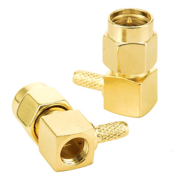 Роз'єм конектор SMA-JW-1.5 SMA male (тато) кутовий для кабелів RG-316, RG-174, RG-188, LMR100