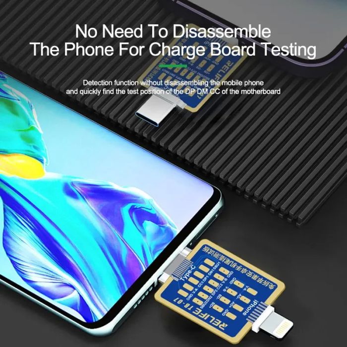 Тестова плата 2 у 1 RELIFE TB-07 для перевірки контактів роз'єму iPhone Lightning / Android Type-C