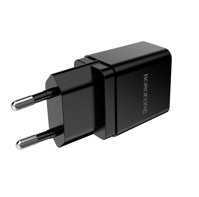 Мережевий зарядний пристрій Borofone BA19A 1 USB 1A Micro чорний