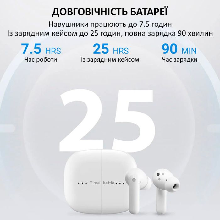 Навушники перекладач Timekettle M3 синхронний переклад, музика, дзвінки, 42 мови, онлайн White